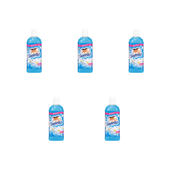 Suavitel Field Flowers Liquid Fabric Softener( 5 X 15.2 fl oz), 5 Pack Bottles Fresca Primavera Scent, HE Compatible