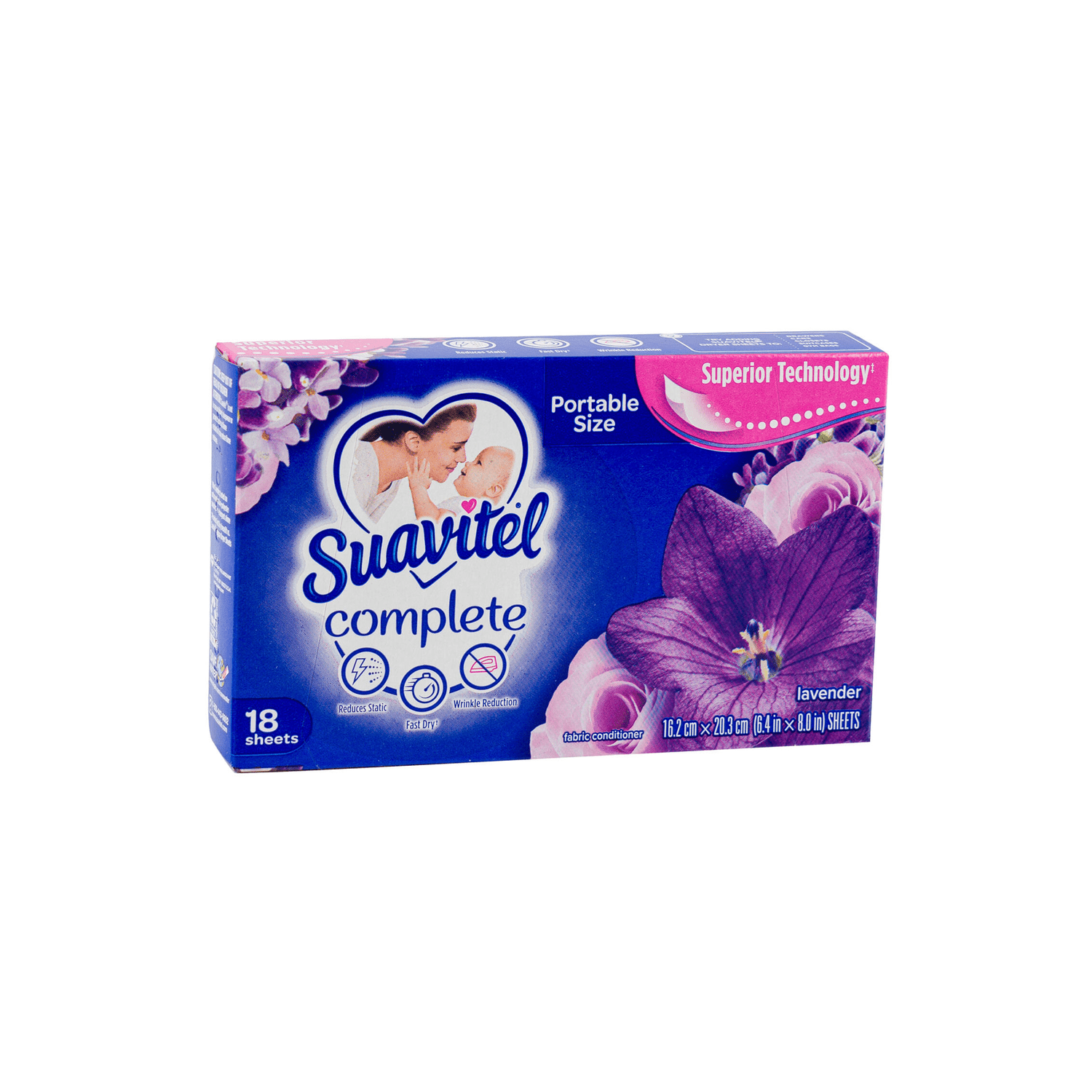 Suavitel Lavender Sheets 18 ct 1 Pack (18 Sheets)