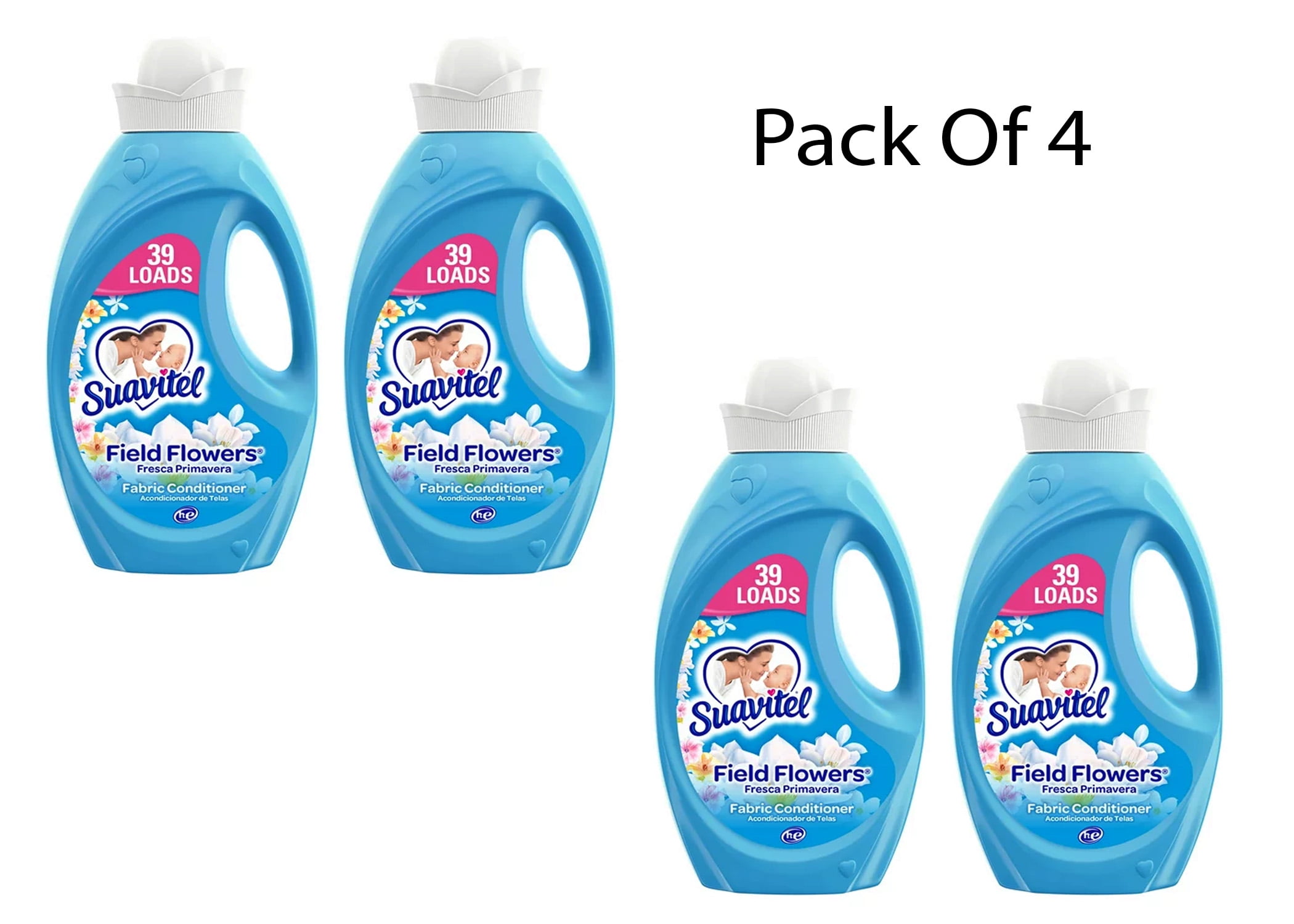 Suavitel Liquid Fabric Softener, Field Flowers, 46 oz (Pack Of 4)
