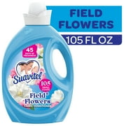 Suavitel Fabric Conditioner, Liquid Fabric Softener, 45 Days of Freshness, Field Flowers Scent, 105 fl oz
