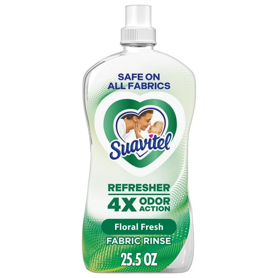 Suavitel Refresher Fabric Rinse and Odor Eliminator, 4X Odor Action, Floral Fresh Scent, 25.5 fl oz