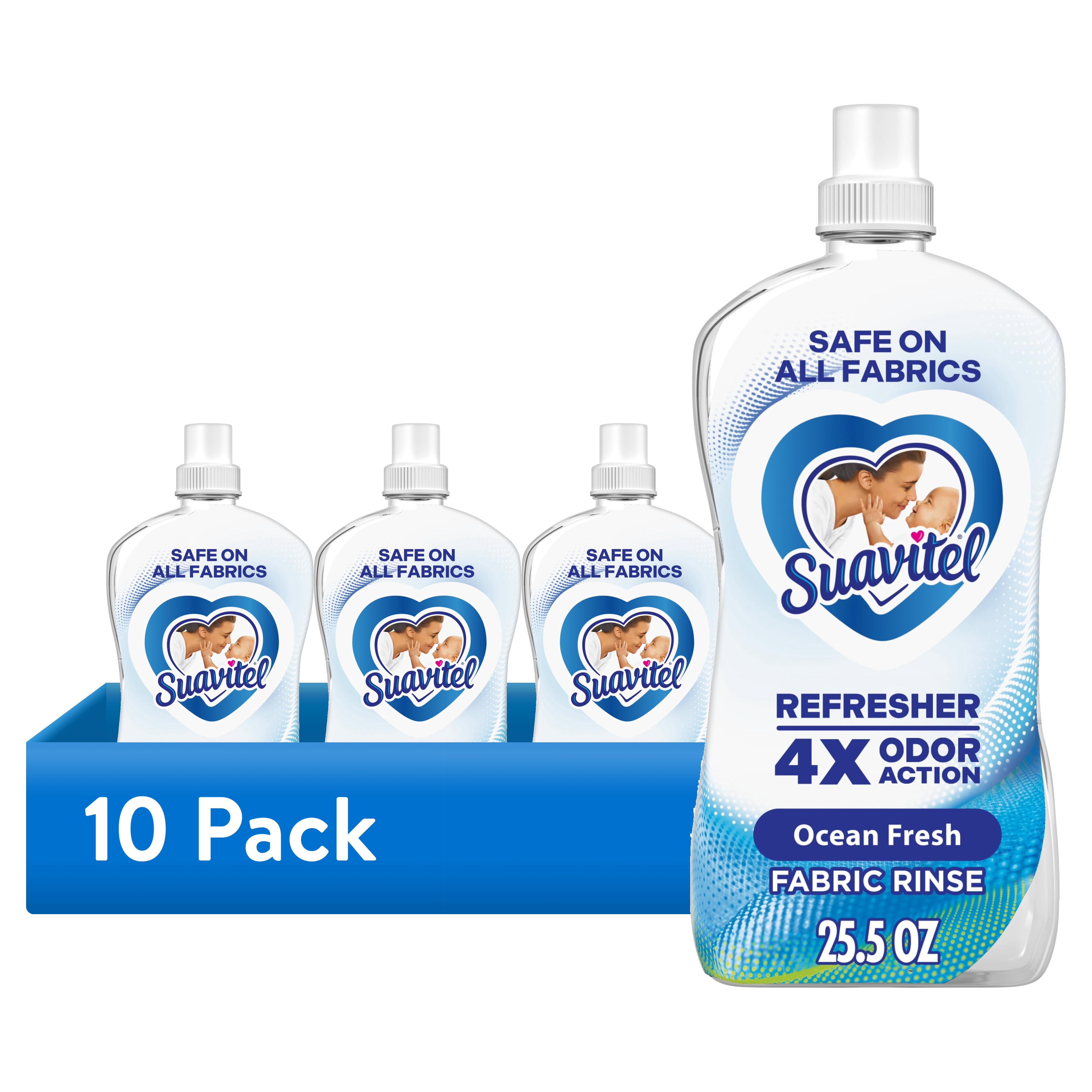 (10 pack) Suavitel Refresher Fabric Rinse, 4X Odor Action, Ocean Fresh Scent, 25.5 fl oz