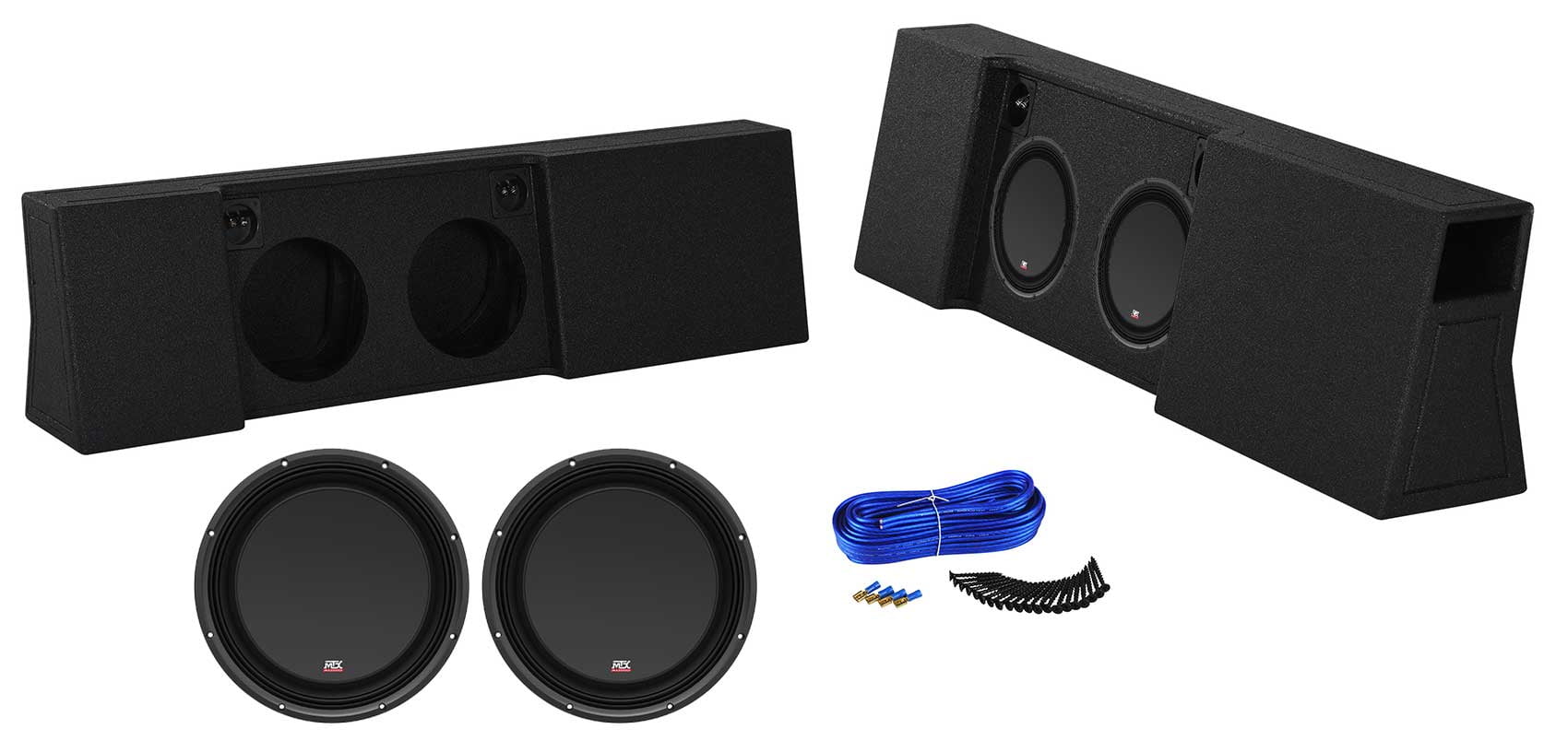 Sub Box+MTX 12" Subs For 2009-17 Ford F150 Super Crew+2017 F250/350 Super Duty