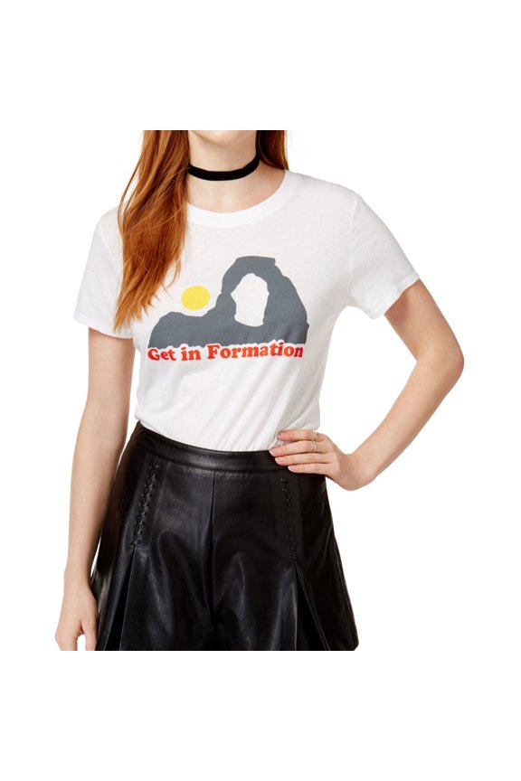 Sub Urban Riot Womens Get In Formation Graphic T-Shirt, White, Medium