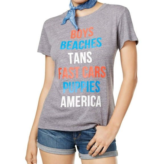 Sub Urban Riot Womens Text Graphic T-Shirt, Grey, Medium