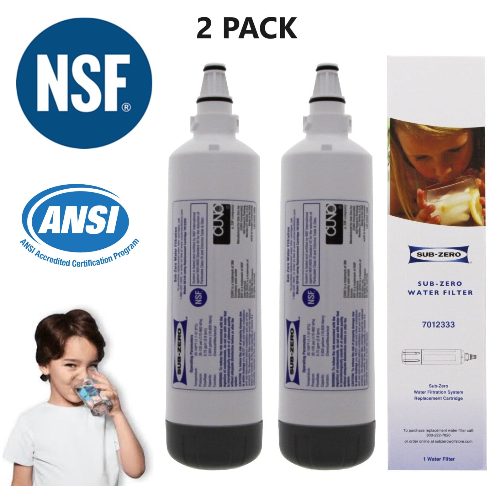 SubZero 7012333 UC15 Refrigerator Ice Maker Water Filter Replacement