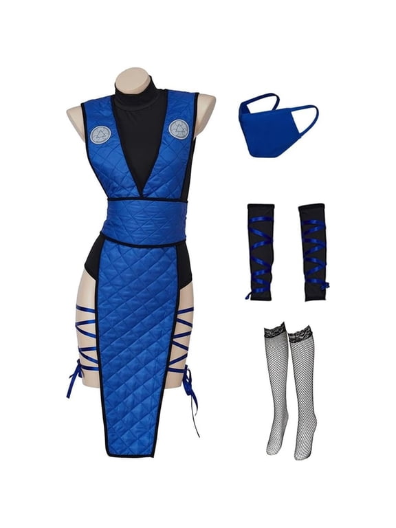Sub Zero Reptile Scorpion Inspired Ninja Jumpsuit with Mask for Women