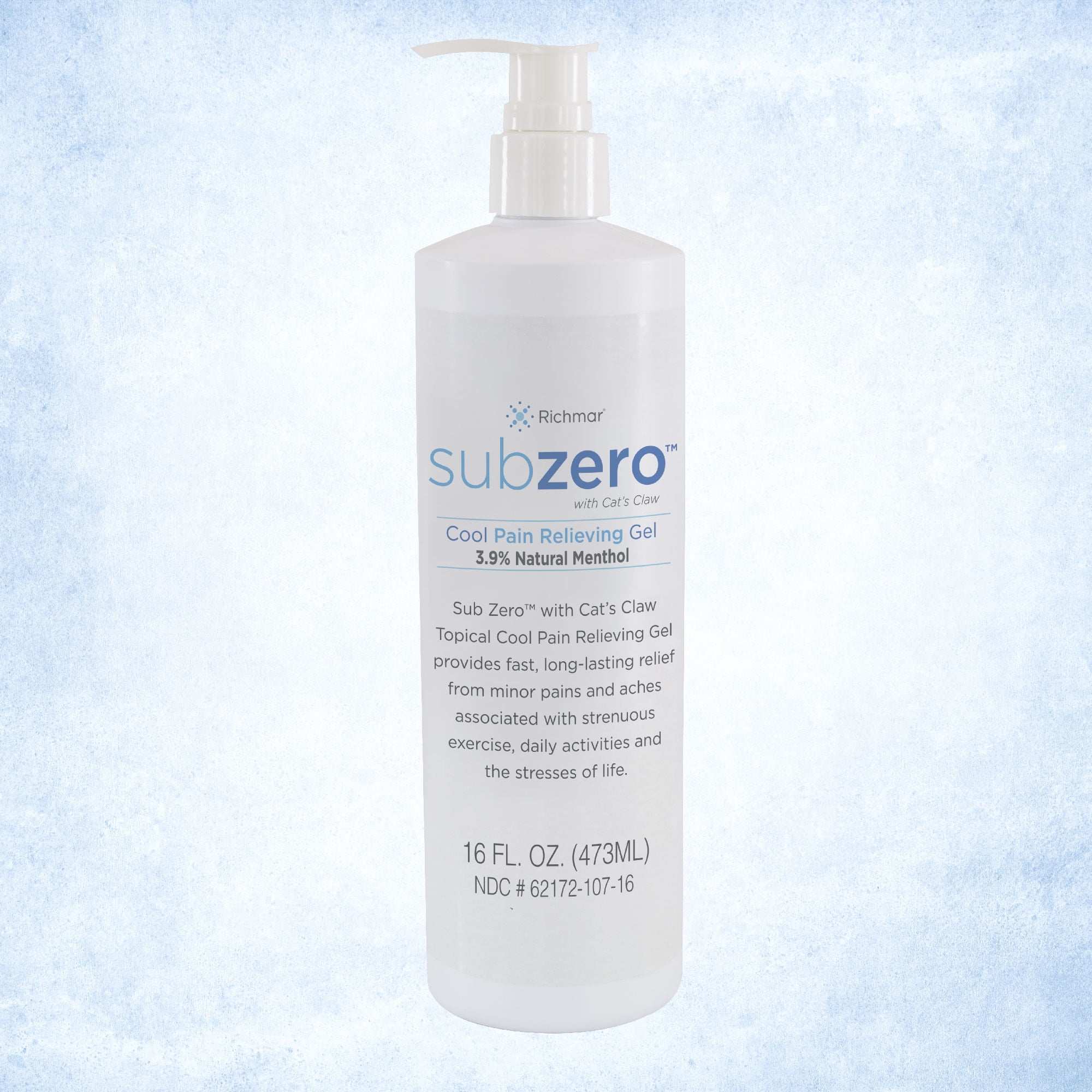 Sub-Zero over-the-Counter Cooling Gel for Body Aches and Pain, Muscle Relief, 16 oz Bottle