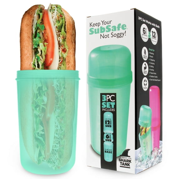 SubSafe Sub Sandwich Plastic Container for Coolers Seafoam Green