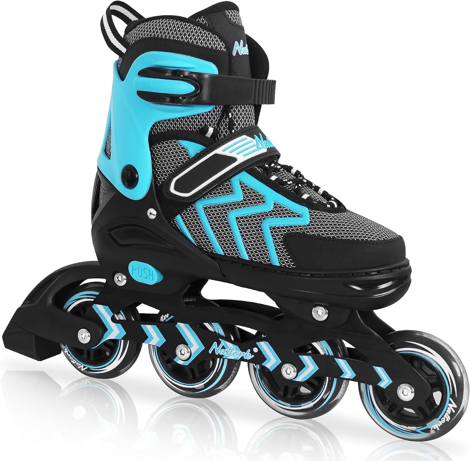 SubSun Inline Skates for Adults Men Women Adjustable Aggressive Durable Roller Blades with Giant Wheels Teal L