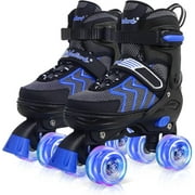 SubSun Kids Roller Skates for Boys Adjustable Rollerskates with Light Up Wheels
