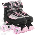 thumbnail image 1 of SubSun Kids Roller Skates for Boys and Girls 4 Size Adjustable Light Up Wheels Pink SIze M, 1 of 7