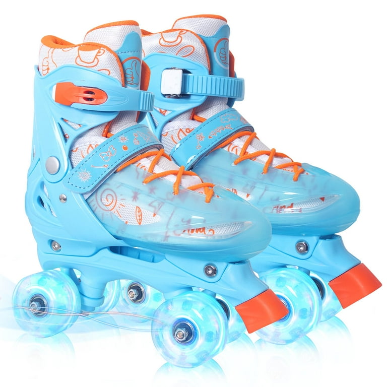 SubSun Kids Roller Skates for Girls Boys 4 Sizes Adjustable for