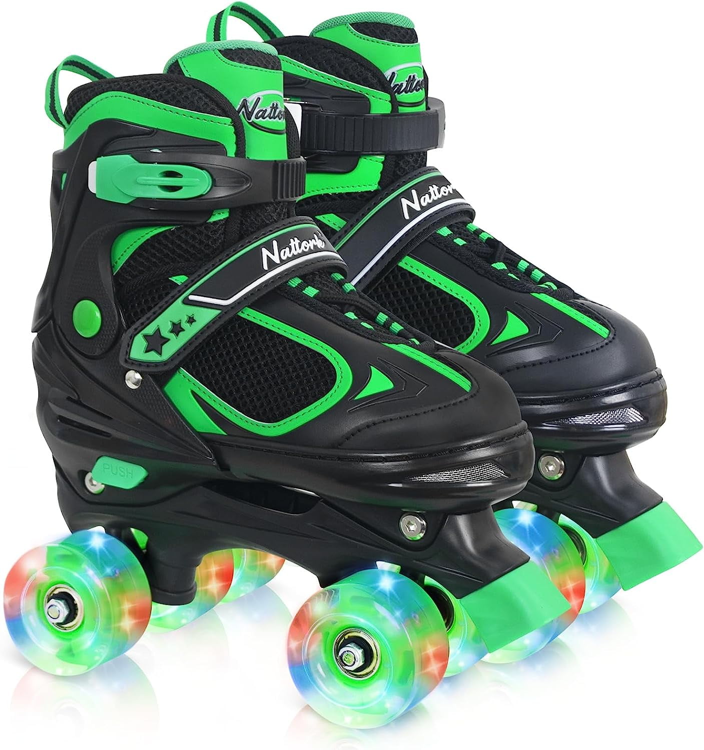 SubSun Kids Adjustable Roller Skates 4 Sizes, Illuminating Wheels