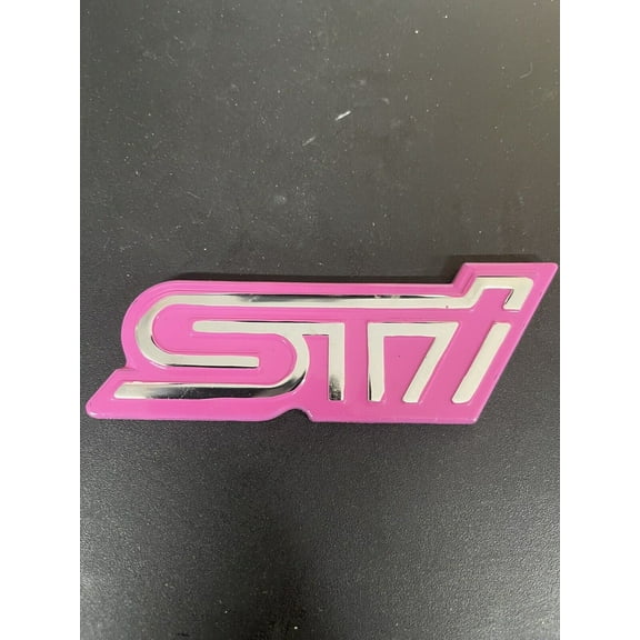 Subaru 2005 And Up Impreza STI Pink Rear Trunk Badge Wrx Wrc Emblem OEM