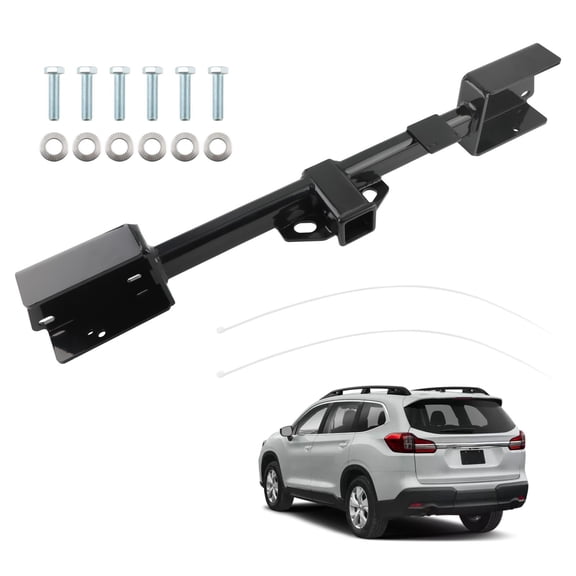 Subaru Ascent 2019-2024 Class III Trailer Hitch Receiver, 2in Square Steel, Rear Mount, 5000lb GTW, 750lb TW, Towing & Hauling Aid, SKU:18139549