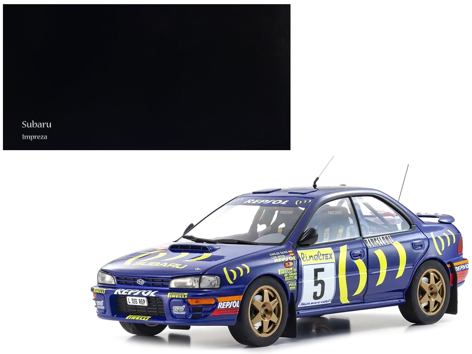 Subaru Impreza #5 Kyosho 1/18 – Sainz/Moya, Rallye Monte-Carlo 1995, 08962B