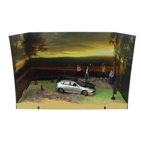 Subaru Impreza WRX STI (With Grass Rally Diorama 2009) Car [1:64 scale in Silver/Black]