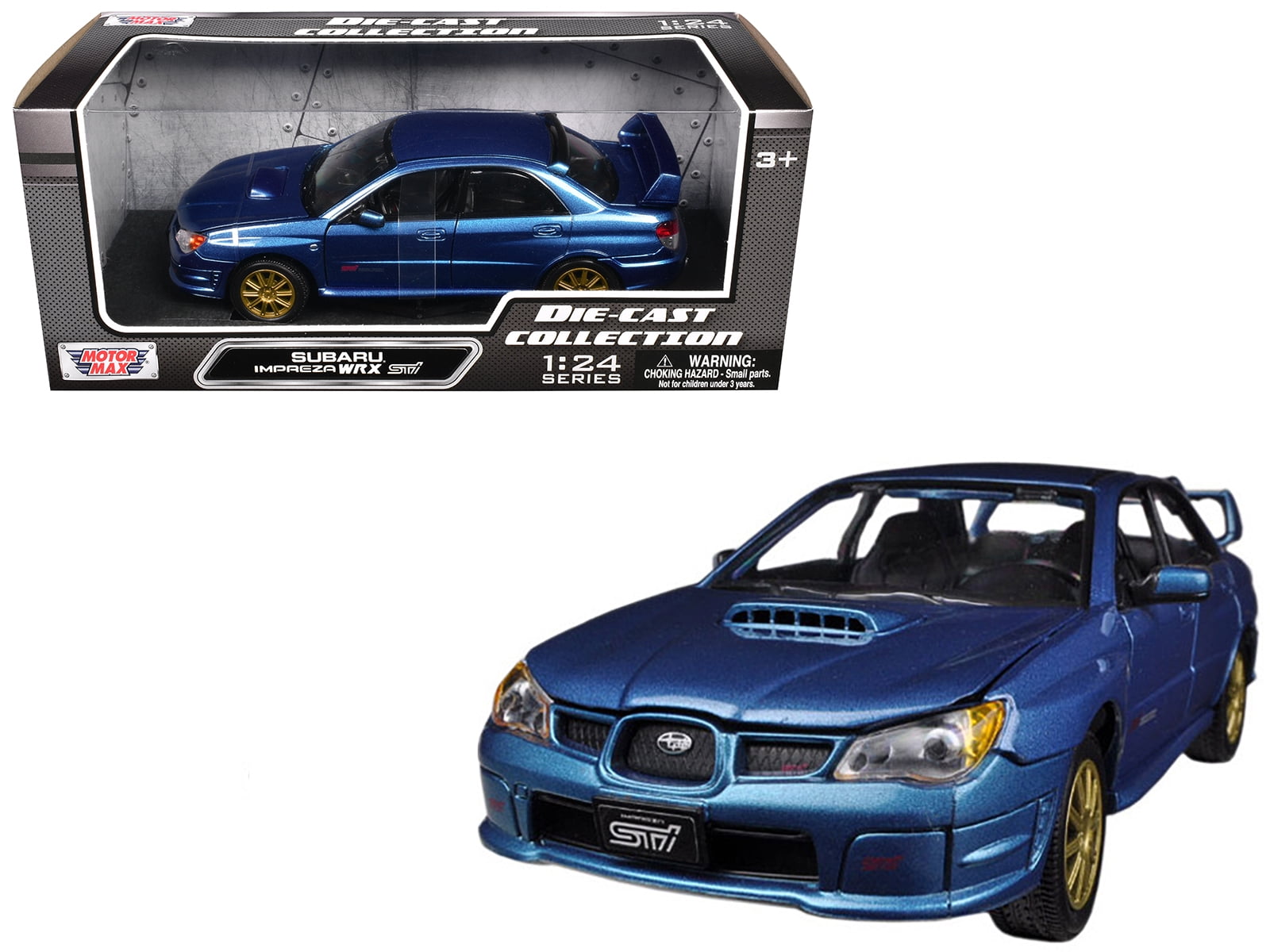 ミニカー Subaru Impreza WRX STI MOTORMAX, Subaru Impreza WRX STI Diecast Car, 1/24 scale, White