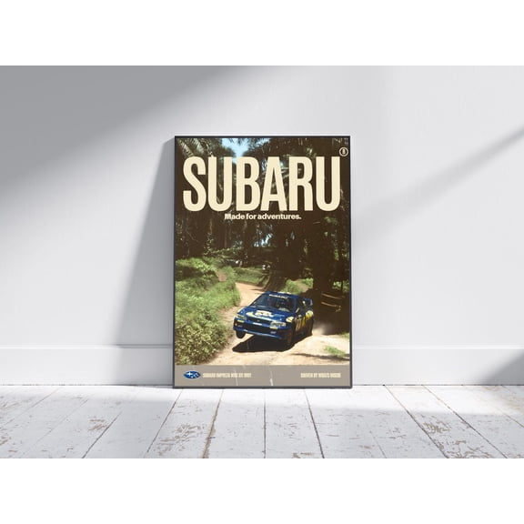Subaru Impreza Wrx Sti Rally Poster, Retro Jdm Wall Art, Racing Print, Unframed Paper Poster 8x10in
