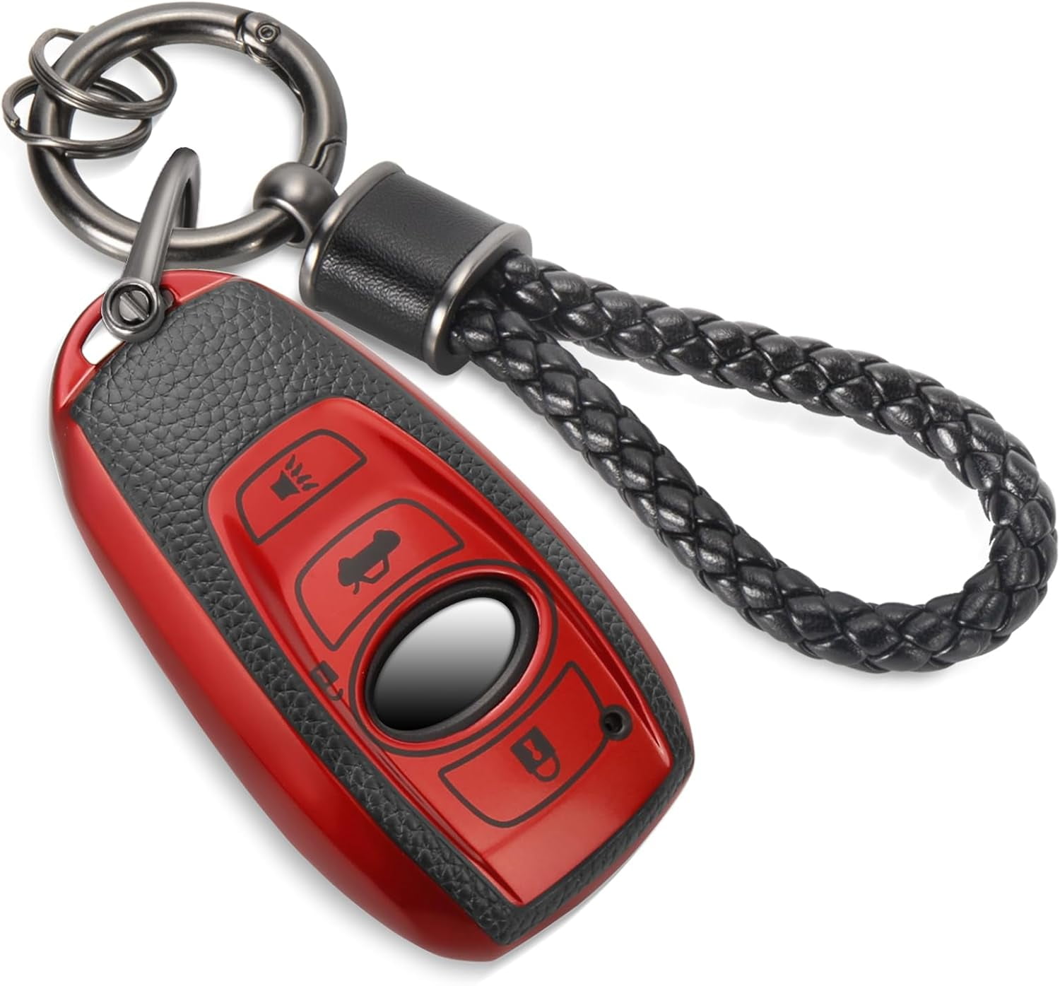 for Subaru Key Fob Cover with Metal Braided Rope Keychain, Upgraded TPU ...