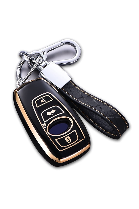 for Subaru Key Fob Cover, Premium Soft TPU Leather Full Cover Protection Key Fob Case for Subaru Forester Outback BRZ Legacy CrossTrek Smart Key Protector Keychain