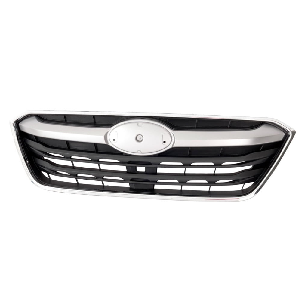For Subaru Outback 2020 2021 2022 Grille | Painted Black Shell and Insert | 2.5L Engine | w/ Chrome Frame and Silver Gray Molding | Replacement For SU1200189 | 91121AN06A