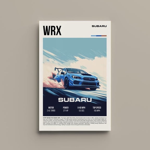 Subaru WRX Rally Car Wall Art Print