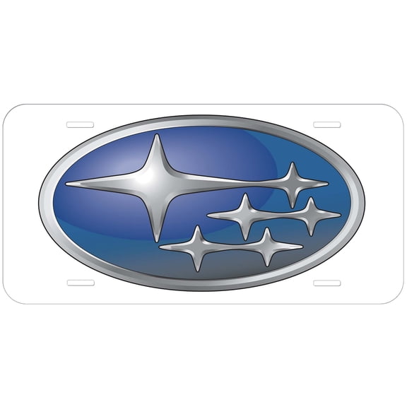 Subaru White Flat Novelty Car Auto License Plate