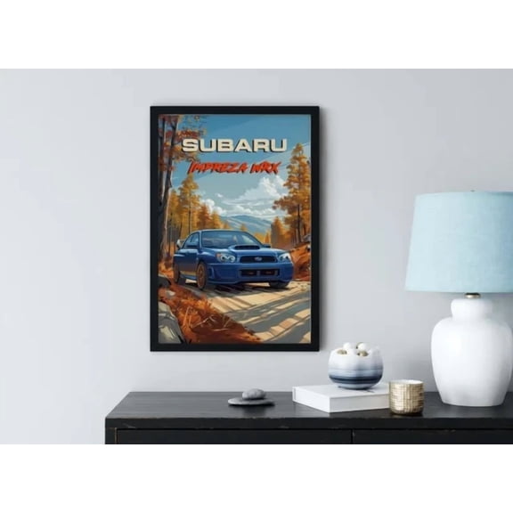 Subaru Wrx Car Poster Car Wall Art Car Guy Gift Man Cave Decor Art