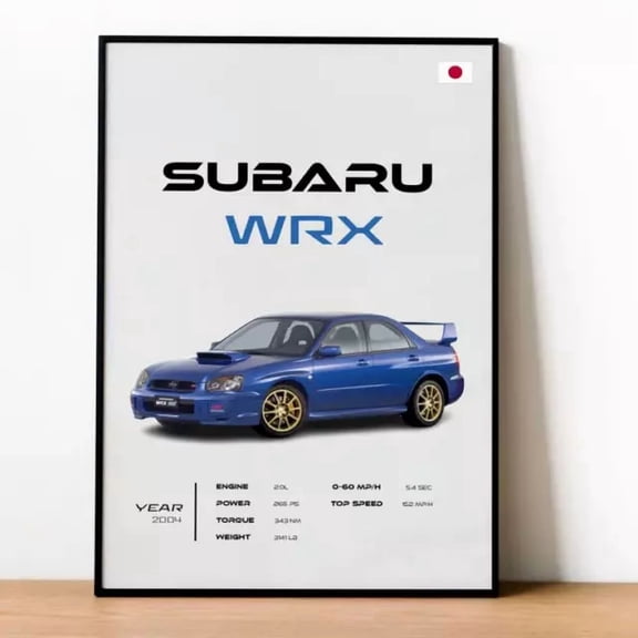 Subaru Wrx Poster Iconic Rally Car Wall Art Japanese Automotive Decor POSTER
