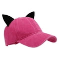 thumbnail image 1 of Subculture Casual Sport Hat Modern Baseball Hat Kitten Ears Adjustable Hat for Travel Fitness Workout, 1 of 9