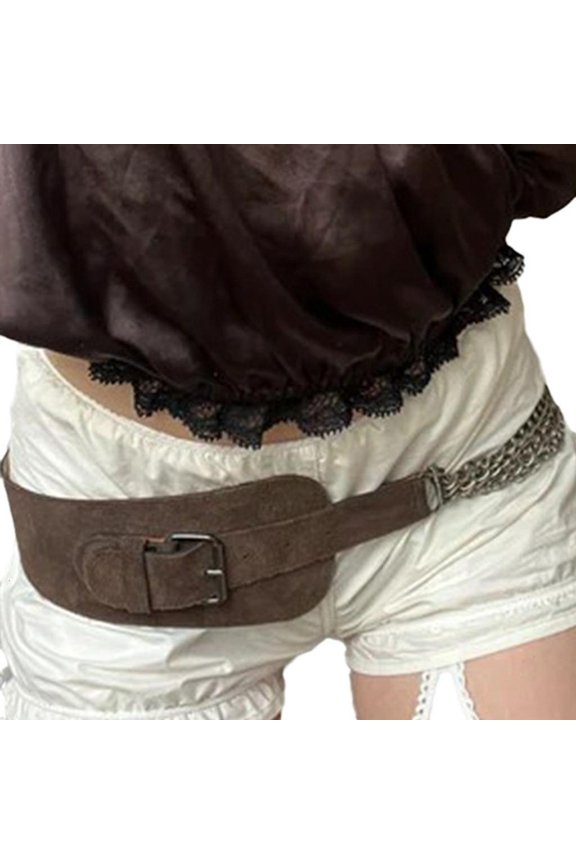 Subcultures Fabric Chain Patchworked Belt for Women Popular Corset Belt Waistband for Jeans Dress 2000s Waist Decoration