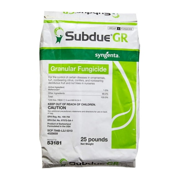 Subdue GR Fungicide - Controls Plant Diseases Like Mildew and Stem/Root Rot  - 25 lb Bag by Syngenta