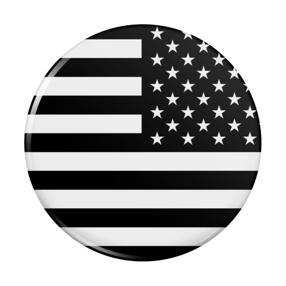 Subdued Reverse American USA Flag Black White Military Tactical Kitchen Refrigerator Locker Button Magnet