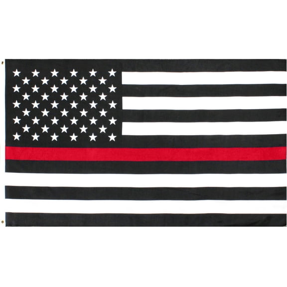 Subdued Thin Red Line US Flag Support The Firefighters American Flag 3' x 5'