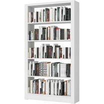 Heavy Duty Metal Bookshelf, 5 Shelf Adjustable Bookcase, 69’’ Tall Modern Bookshelves, Open Book Shelf Organizer, Large Sturdy Book Case for Living Room, Library, Office, White Book Shelf