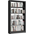 thumbnail image 1 of Large Metal Bookcase, 69” Modular Bookshelf with Storage, 5 Tier Bookcase with Adjustable Shelves, Extra Tall Book Shelves, Modern Book Case for Library, Office, Entryway, Living Room（Black）, 1 of 9
