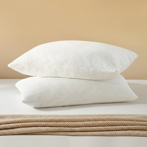 Subfun 2-Pack Shredded Memory Foam Pillow, Standard Queen, Medium Firm, 28 x 18 inches