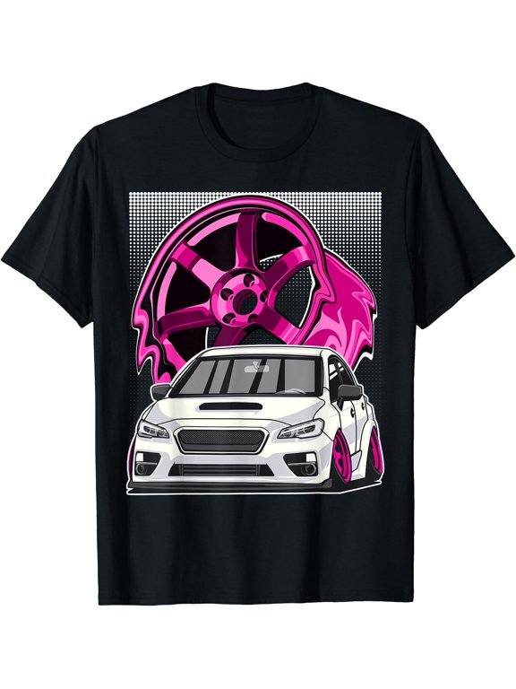 Subie VA JDM Stance Car Wheel Boxer Motor Racing Graphic T-Shirt