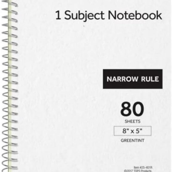Subject Kraft Notebook, Narrow Rule, Kraft Cover, Tint Paper