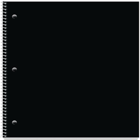 Subject Notebook, 11 x 9 Inches, White, 100 Sheets- Black