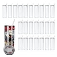 thumbnail image 1 of Sublimation 25 Pack 20oz Blank Gloss or Matte White Straight Stainless Steel Tumblers Tumbler Coffee Cup w/straw,  box, 1 of 6