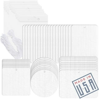 Finphoon 60 Pieces Sublimation Air Fresheners Blanks, 4 Styles Air Freshener Blanks Sheets Felt with 100pcs Packaging Bags and 98.4 Feet Rope for