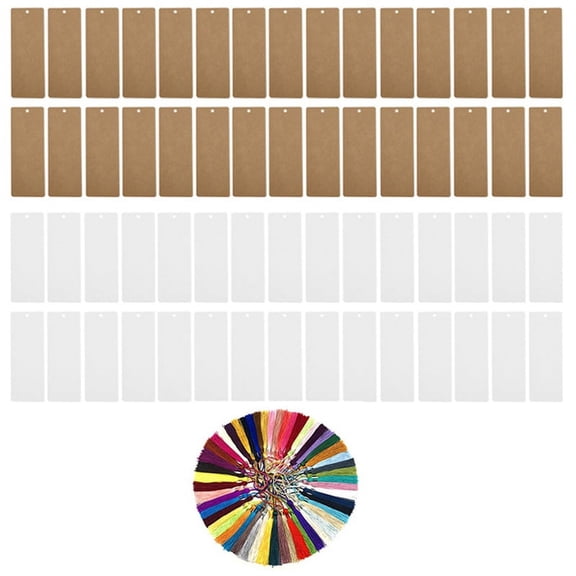 Sublimation Blank Bookmark Heat Transfer DIY Bookmark Sublimation Bookmarks with Hole and Colorful Tassels