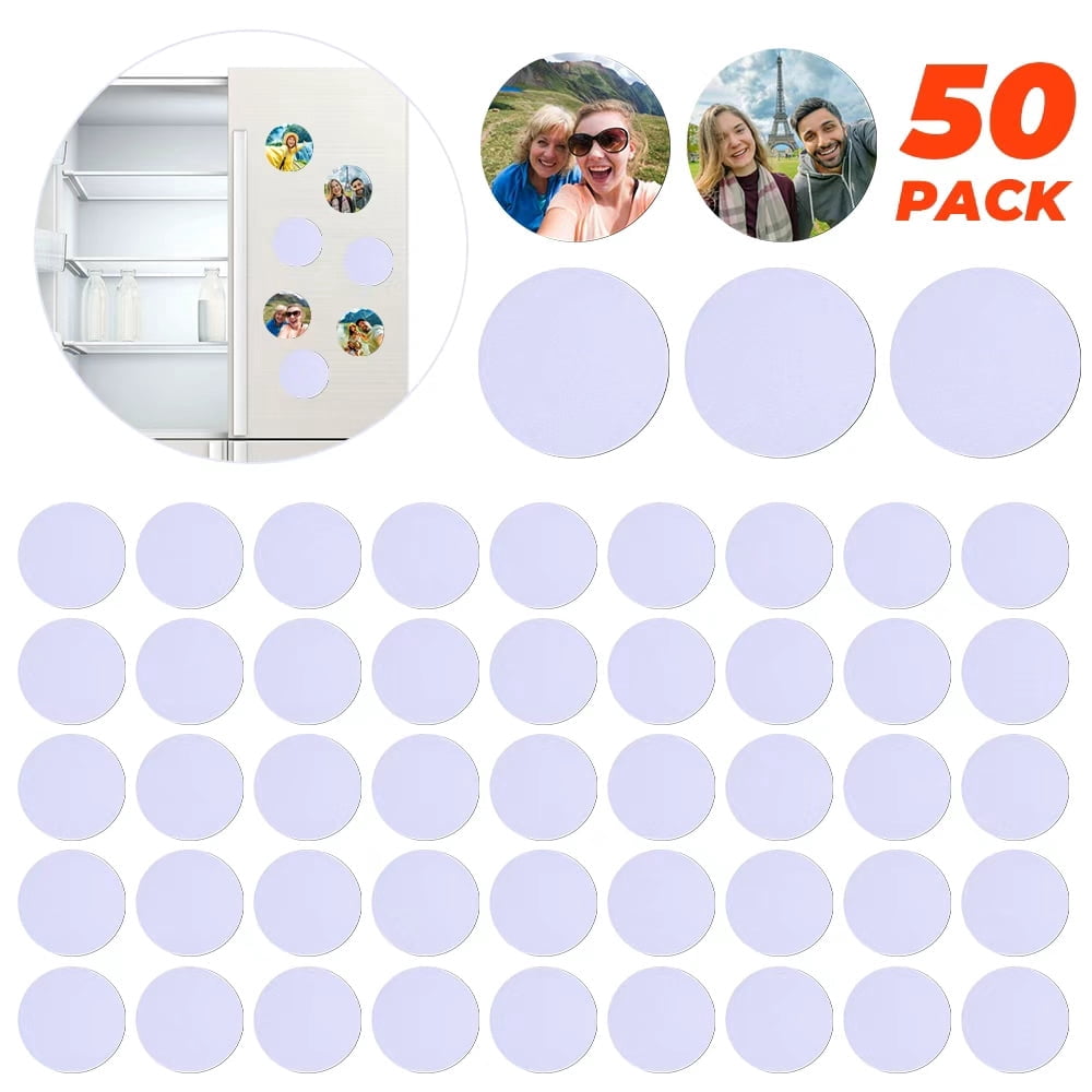 Sublimation Blank Circle Fridge Magnets 2.5 Inch Diameter 50-Pack