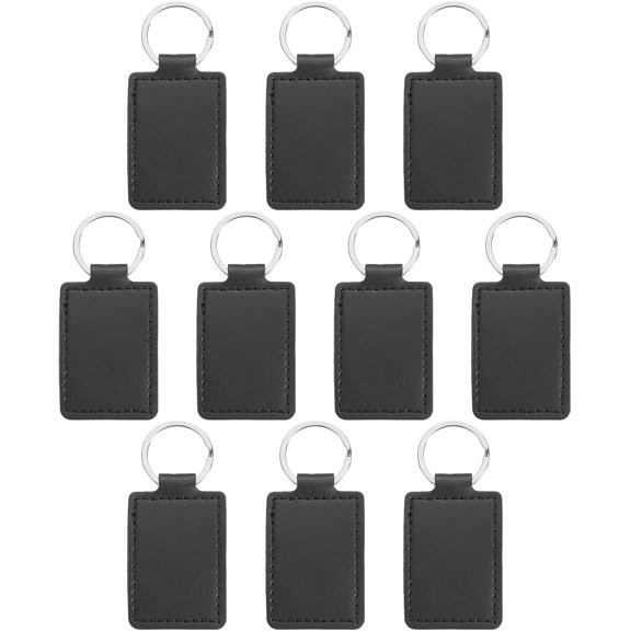 Sublimation Blank Keychains, Rectangle Leather Keychain Blanks Double Side Heat Transfer Key Chains