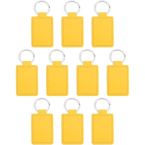 Sublimation Blank Keychains, Rectangle Leather Keychain Blanks Double Side Heat Transfer Key Chains