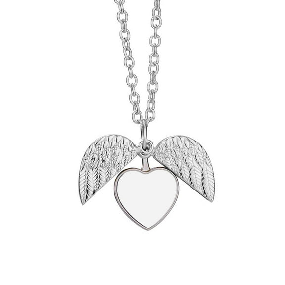 Sublimation Blank Picture Pendants Heart Wing Shape Pendant for DIY Jewelry