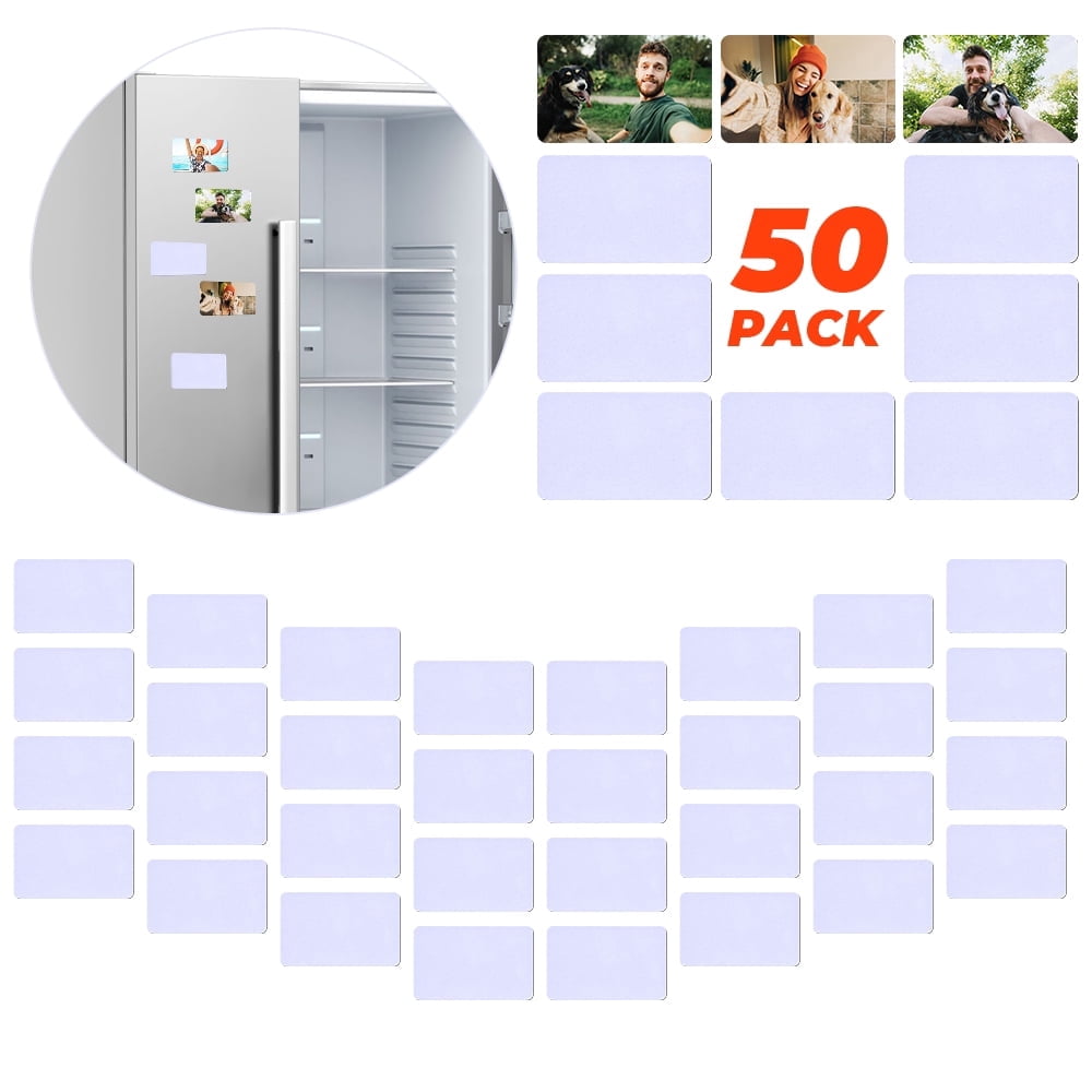 Sublimation Blank Rectangle Fridge Magnets, 3.5 x 1.9 Inch, 50-Pack
